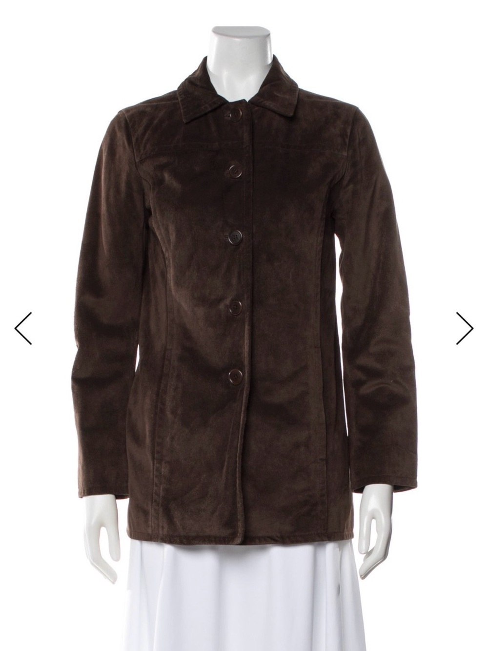 Coach Women’s Classic Brown Suede Button-Front Jacket